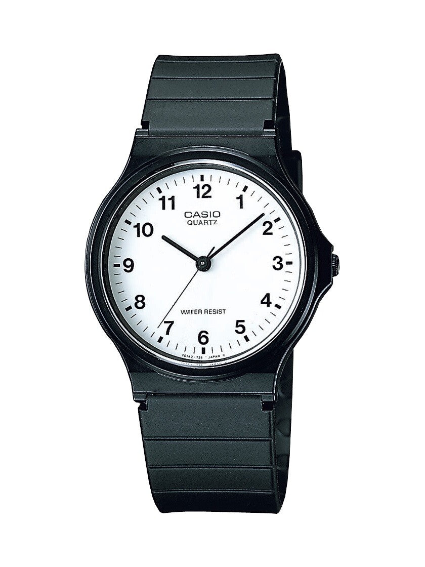 Casio MQ-24 Analog Watch – Black Case, White Dial