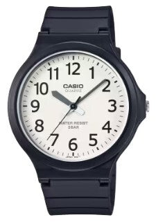 Casio MW-240 Analog Watch – Black Case, White Dial