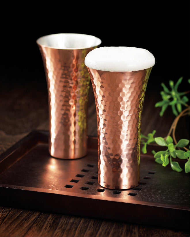 Shokuraku Kobo Pure Copper Beer Cup, 380ml (12.8 fl oz) — Made in Japan