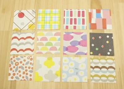 Mino Washi Origami Paper Box — 120 Small Sheets in 12 Patterns