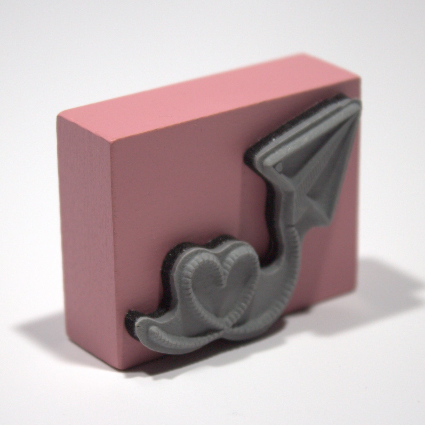Paper Airplane Heart Rubber Stamp