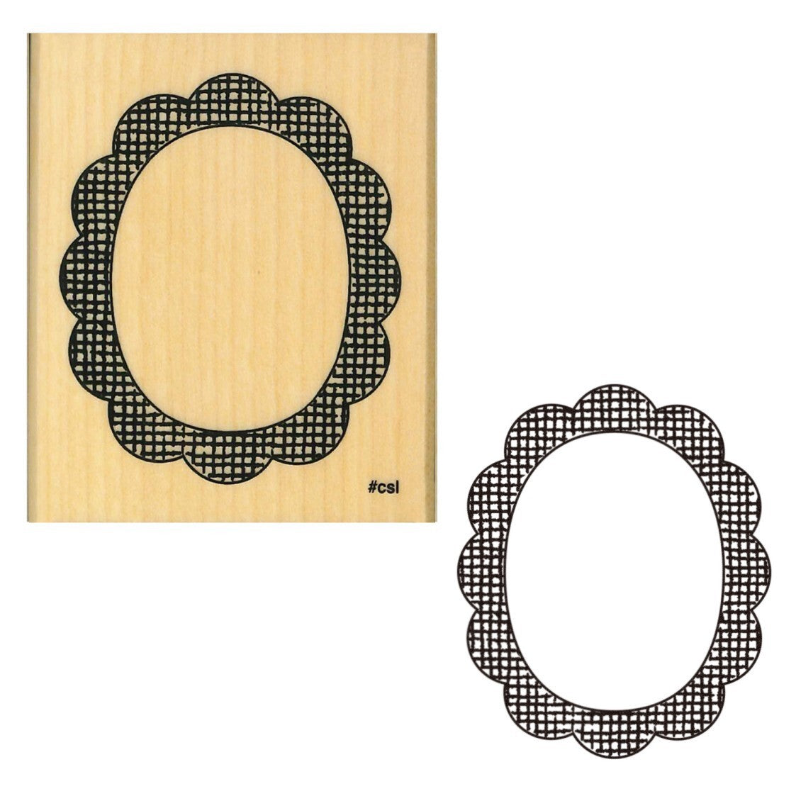 Scalloped Frame Rubber Stamp