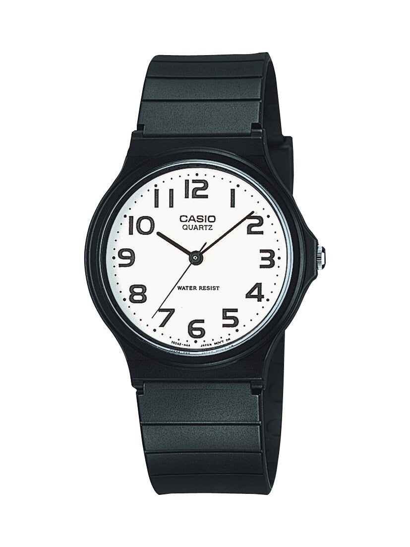 Casio MQ-24 Analog Watch – Black Case, White Dial