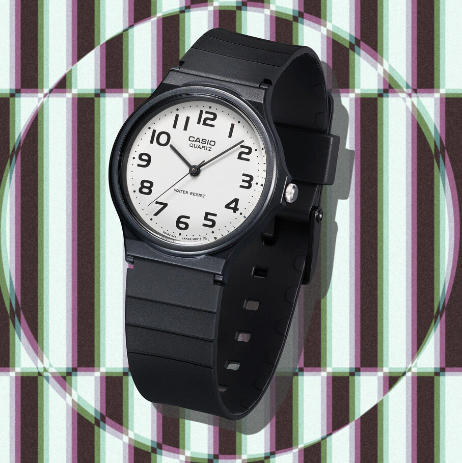 Casio MQ-24 Analog Watch – Black Case, White Dial