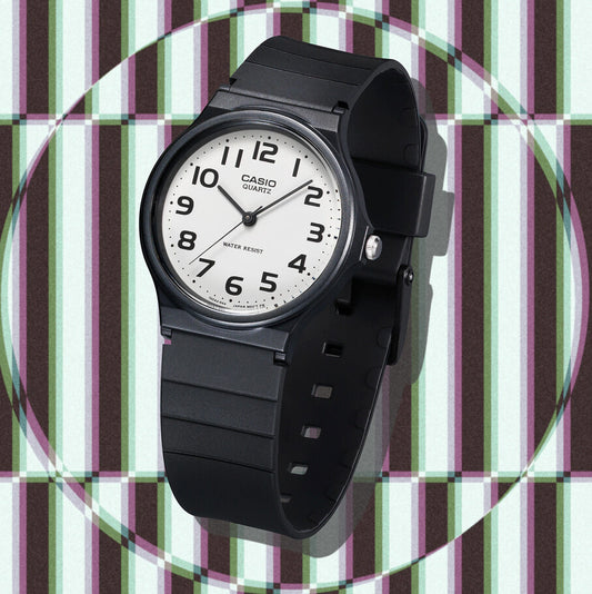 Casio MQ-24 Analog Watch – Black Case, White Dial
