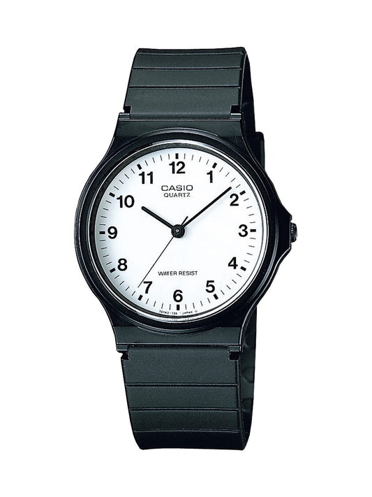 Casio MQ-24 Analog Watch – Black Case, White Dial
