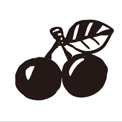 Stamp with black fruit cherry design.
