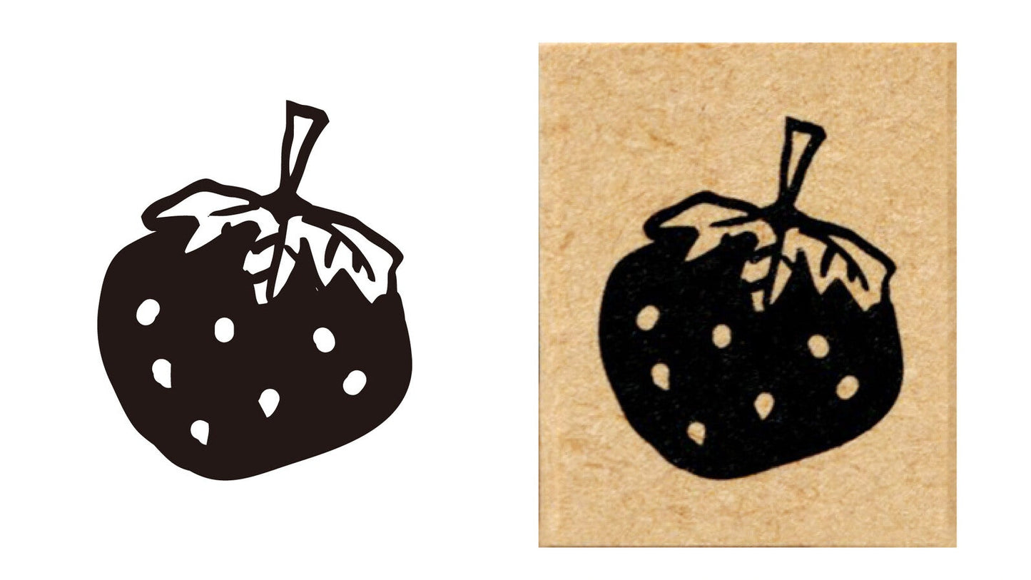 Black strawberry design stamp.