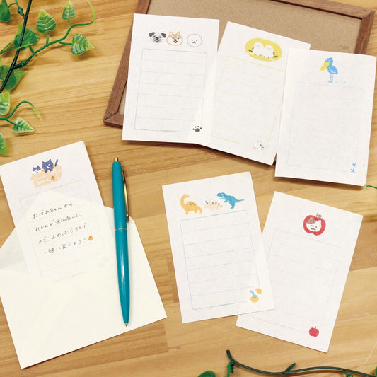 Mini Letter Set with Animal Designs – Japanese Paper Stationery