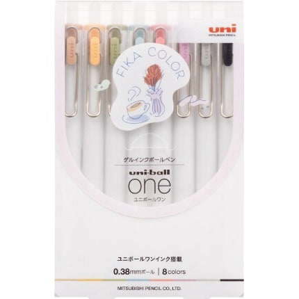 Uni-ball One Fika Color Gel Pen Set – 0.38mm, 8 Colors