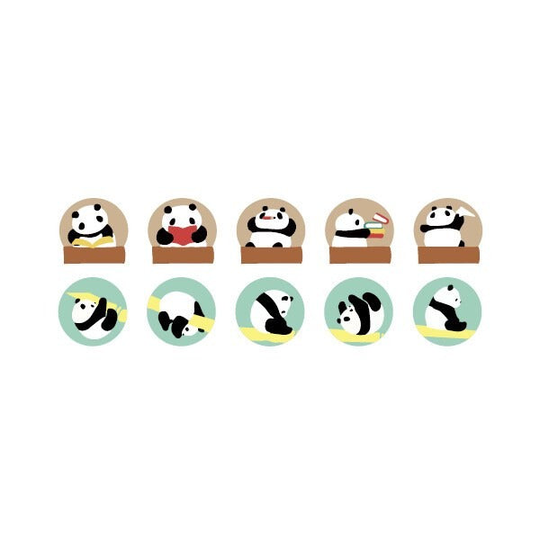 Panda Washi Flake Stickers