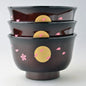 Aizu-Style Soup Bowls - Lacquer Finish Resin, Set of 3