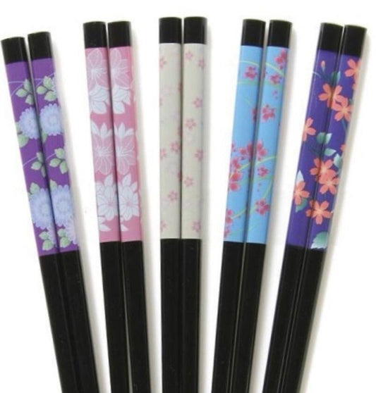Japanese Lacquerware Chopsticks – 5 Assorted Patterns | Dishwasher Safe