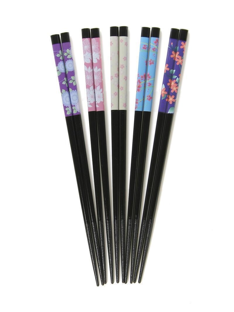 Japanese Lacquerware Chopsticks – 5 Assorted Patterns | Dishwasher Safe