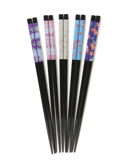 Japanese Lacquerware Chopsticks – 5 Assorted Patterns | Dishwasher Safe
