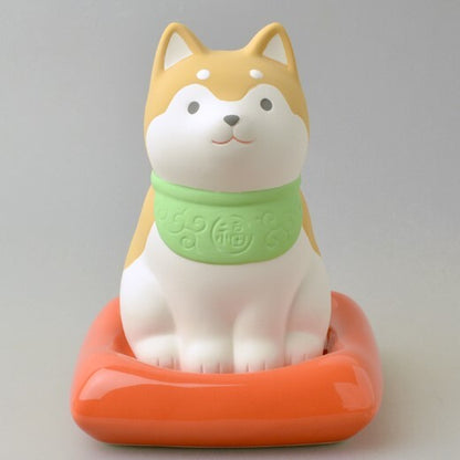 Ceramic Shiba Dog Figurine Humidifier — Passive Evaporation, No Electricity