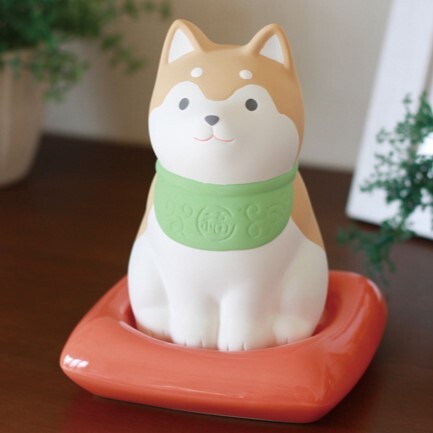 Ceramic Shiba Dog Figurine Humidifier — Passive Evaporation, No Electricity