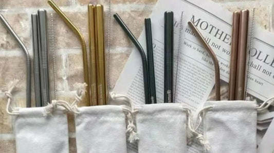 Reusable Stainless Steel Straw Set – 5 Piece