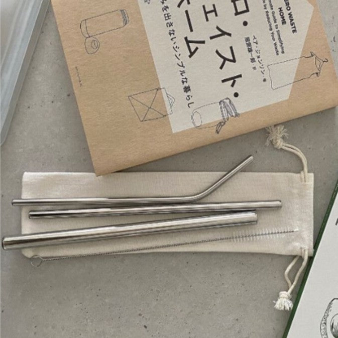 Reusable Stainless Steel Straw Set – 5 Piece
