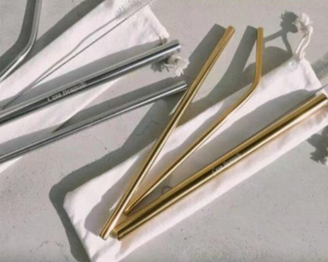 Reusable Stainless Steel Straw Set – 5 Piece