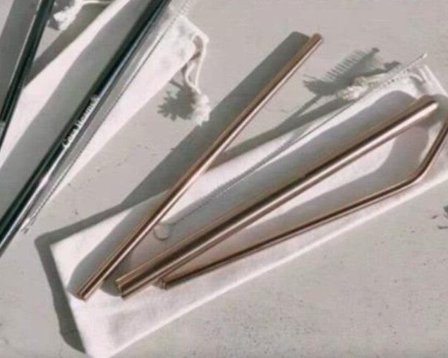 Reusable Stainless Steel Straw Set – 5 Piece