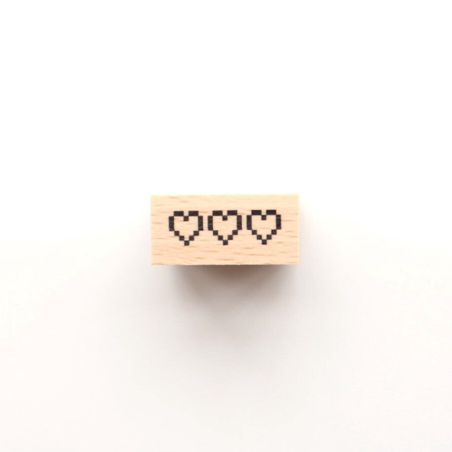Pixel Hearts Rubber Stamp