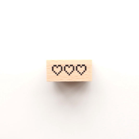 Pixel Hearts Rubber Stamp