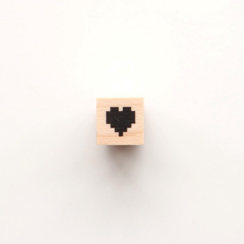 Pixel Heart Mini Rubber Stamp