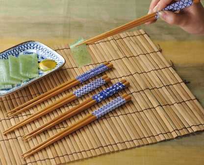 Moso Bamboo Chopsticks | 5-Pattern Set — Non-Slip, Dishwasher-Safe | Made in Japan