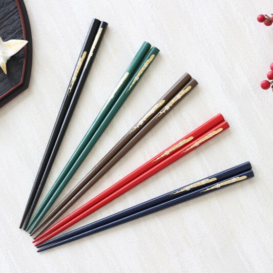 Wakasa Lacquerware Chopsticks — Elegant 5-Color Set | Dishwasher-Safe | Made in Japan
