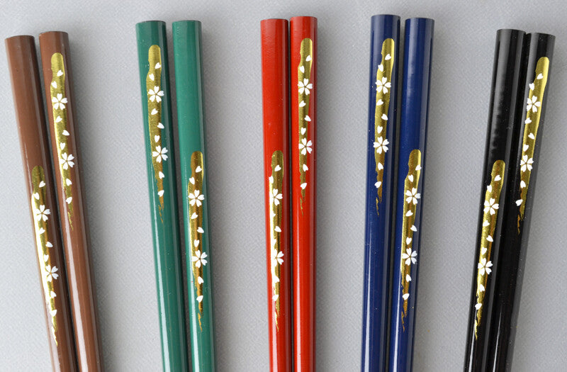 Wakasa Lacquerware Chopsticks — Elegant 5-Color Set | Dishwasher-Safe | Made in Japan