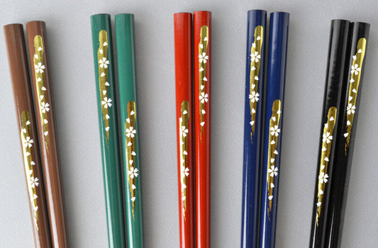 Wakasa Lacquerware Chopsticks — Elegant 5-Color Set | Dishwasher-Safe | Made in Japan