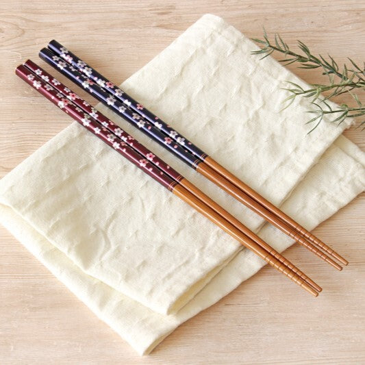 Cherry Blossom Wakasa Lacquerware Chopsticks — Dishwasher-Safe | Made in Japan