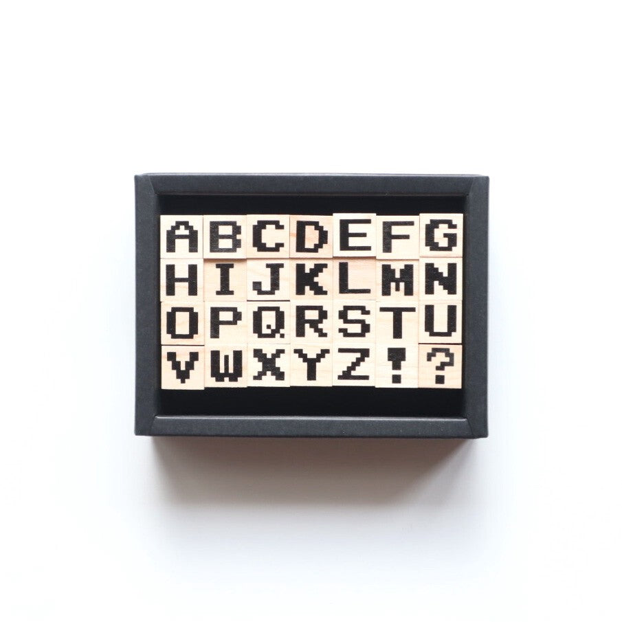 Pixel Letters Rubber Stamp Set
