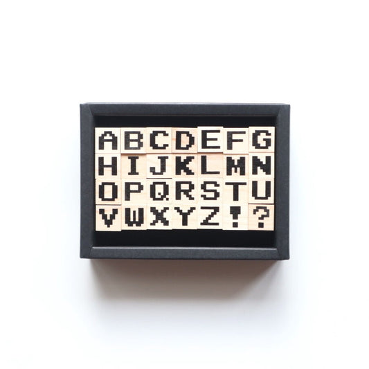 Pixel Letters Rubber Stamp Set