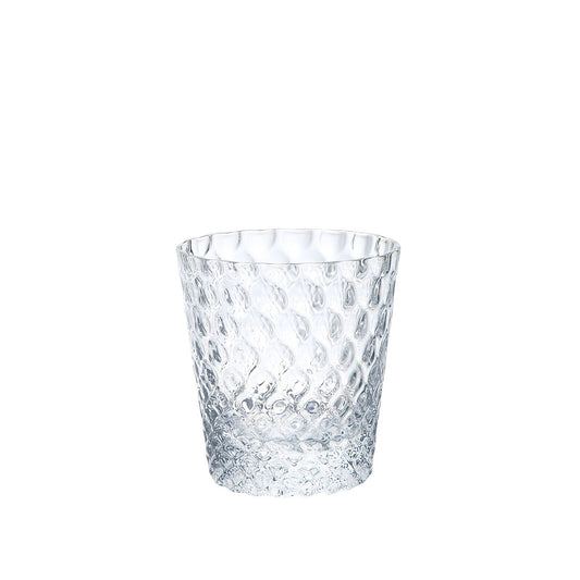 Kirameki Grid Tumbler – Japanese Handmade Crystal Glass, 300ml