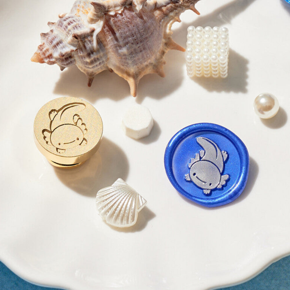 Smiling Axolotl Wax Seal Stamp Head