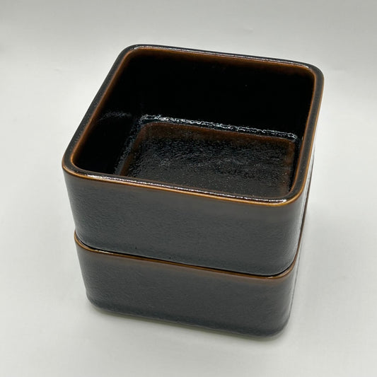 Japanese Porcelain Stacking Storage Set - 2 Containers & Lid