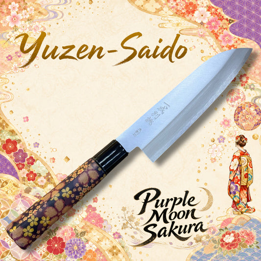 Purple Moon Sakura Santoku Knife