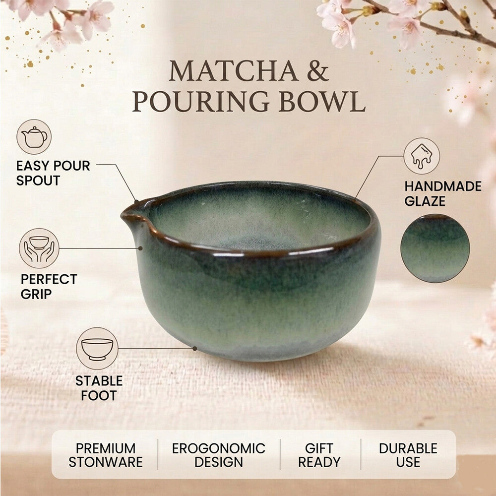 Handmade Mino Ware Matcha Bowl Set – Ash Copper