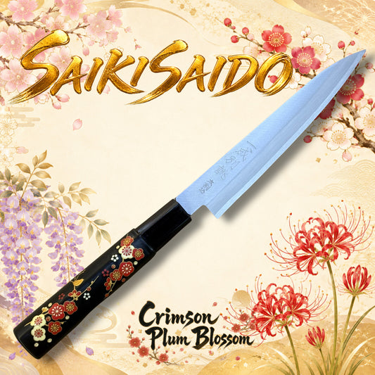 Crimson Plum Blossom  Saiki Saido Petty Knife