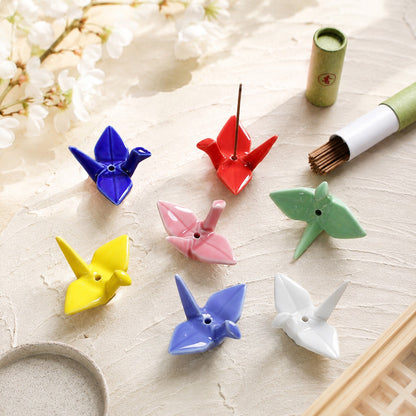 Origami Crane Ceramic Incense Holder