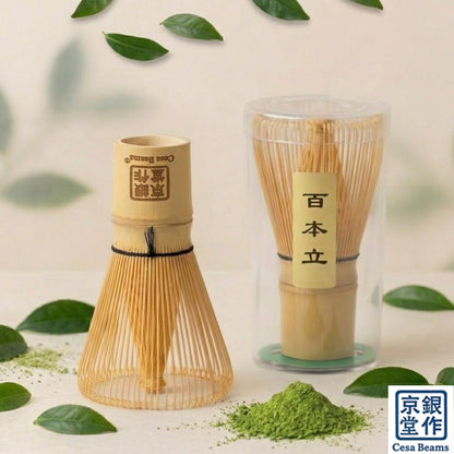 Mino Ware Sakura Matcha Bowl & Chasen Set — Cherry Blossom