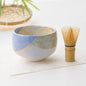Mino Ware Matcha Bowl & Chasen Set — Aoi-en (Blue)