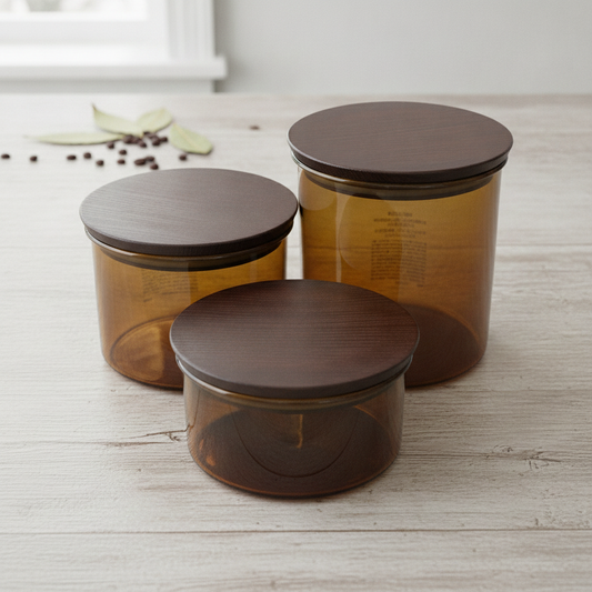 Gradient Round Resin Storage Jar – Green/Brown
