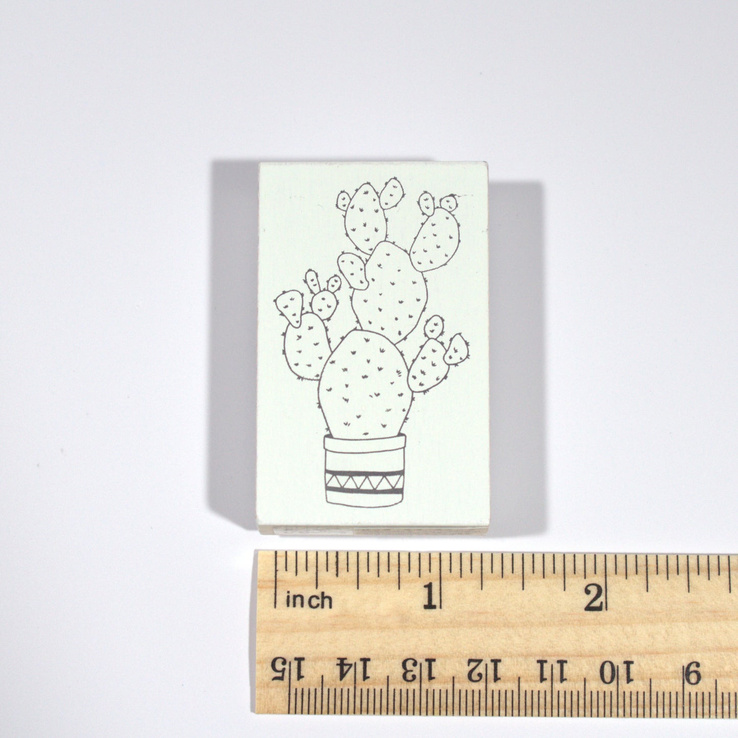 Prickly Pear Cactus Rubber Stamp