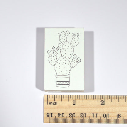 Prickly Pear Cactus Rubber Stamp