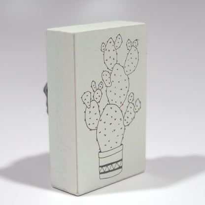 Prickly Pear Cactus Rubber Stamp