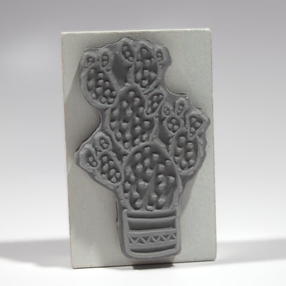 Prickly Pear Cactus Rubber Stamp