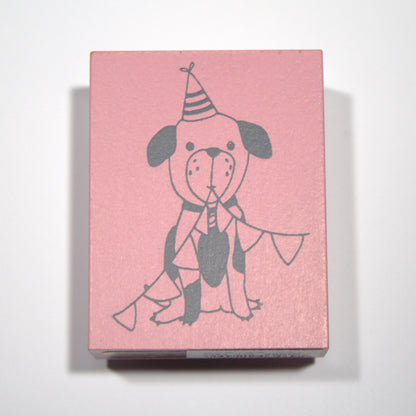Party Dog Rubber Stamp